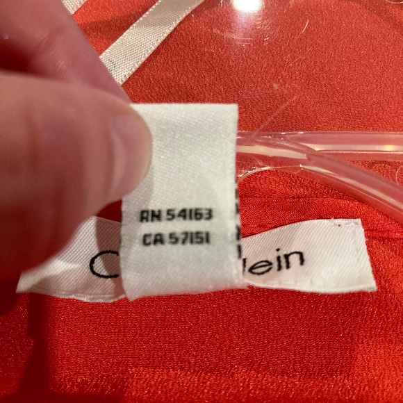 Calvin Klein Size L Coral Roll Tab Blouse - Picture 8 of 10